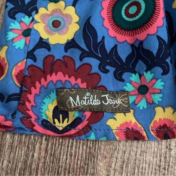 Matilda Jane Splendid Cap Sleeve Blue Floral Short Dress Women's Size Medium - Picture 2 of 6